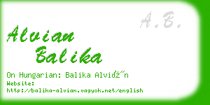 alvian balika business card